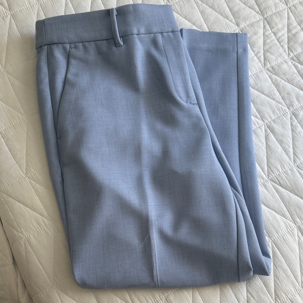 Light Blue Gray Tailored Dress Pants